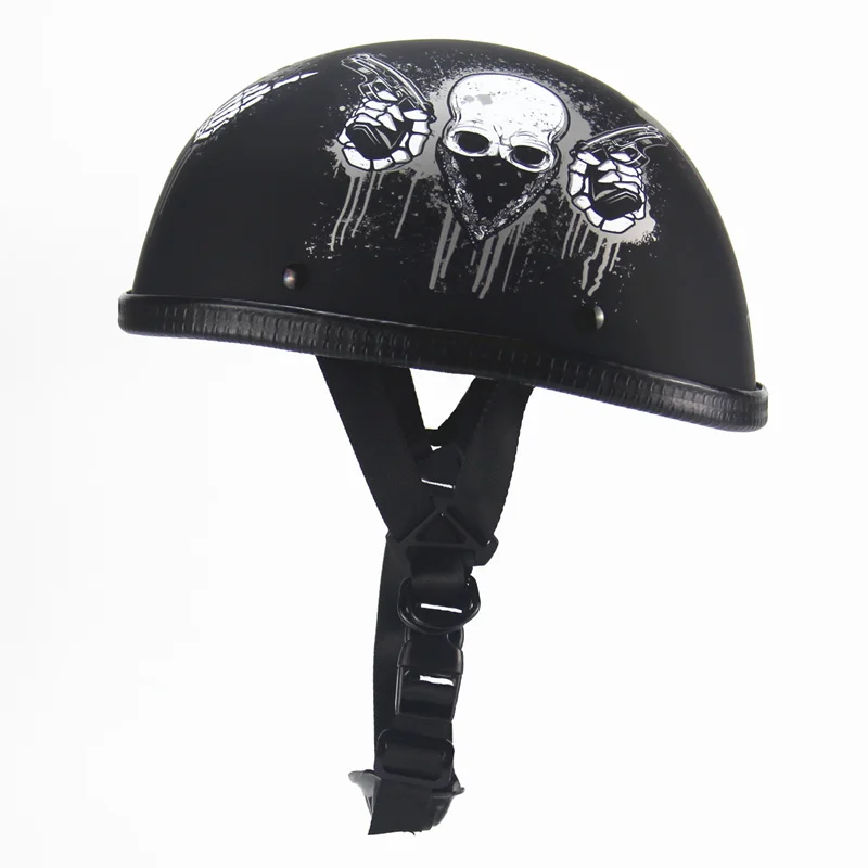Винтажные мотоциклетные шлемы с открытым лицом - Цвет: Matte Black 2