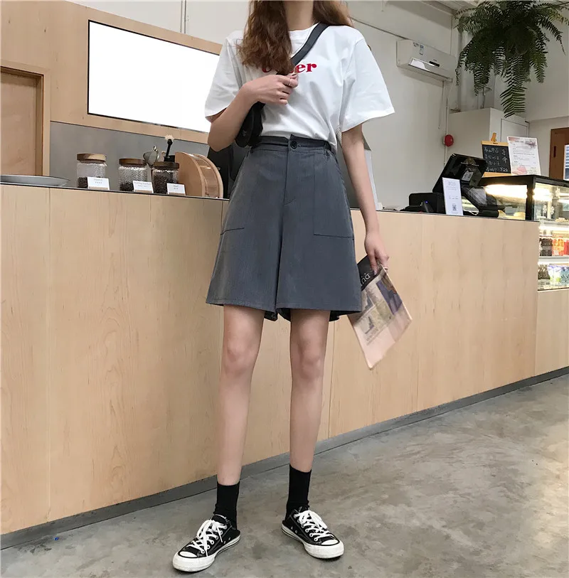 2 цвета Mihoshop Ulzzang Корейская женская модная одежда летняя Высокая талия черные