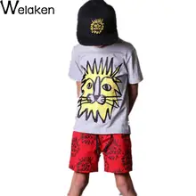 New Arrival 2016 Children T-Shirt Summer Cartoon Animal Boy Tops Baby Costume Fashion Brand Gray Kids Tees