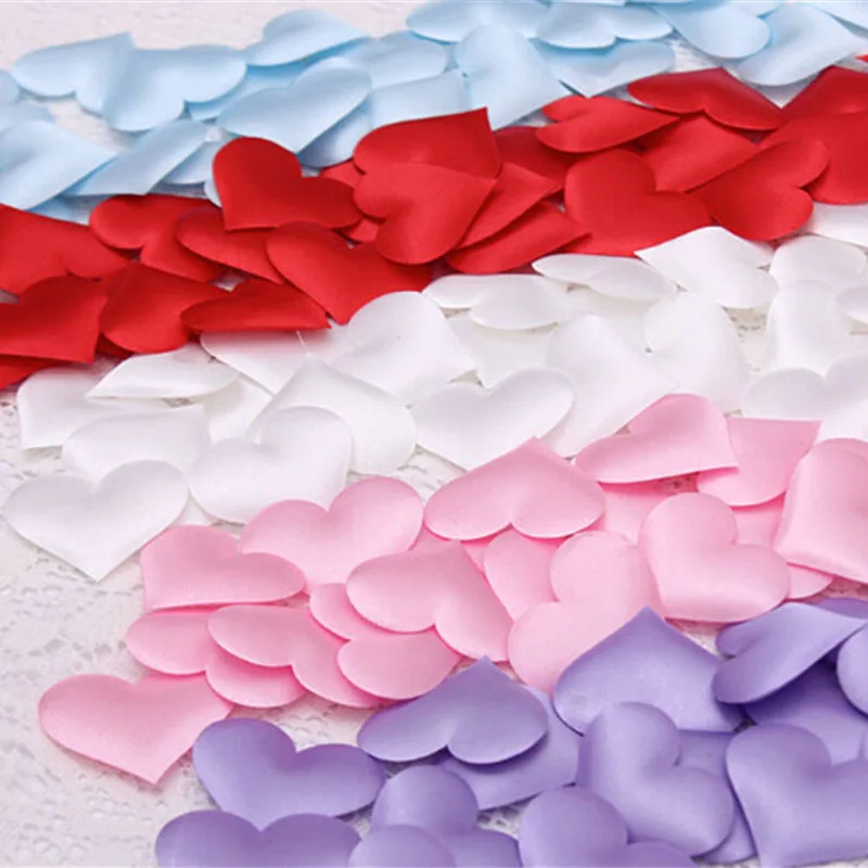 100pcs Fabric Heart dia 3.2x3.2cm Wedding Party Confetti Table Decoration birthday party Decorative Supplies