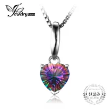 Jewelrypalace corazón genuino rainbow fuego mystic topaz colgante de joyería fina sólido puro 925 no incluye una cadena