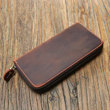 

Women Men Wallets Card Holder Real Genuine Leather Luxury Long Design Quality Passport Fashion Casual Purse Zipper Handy Bag