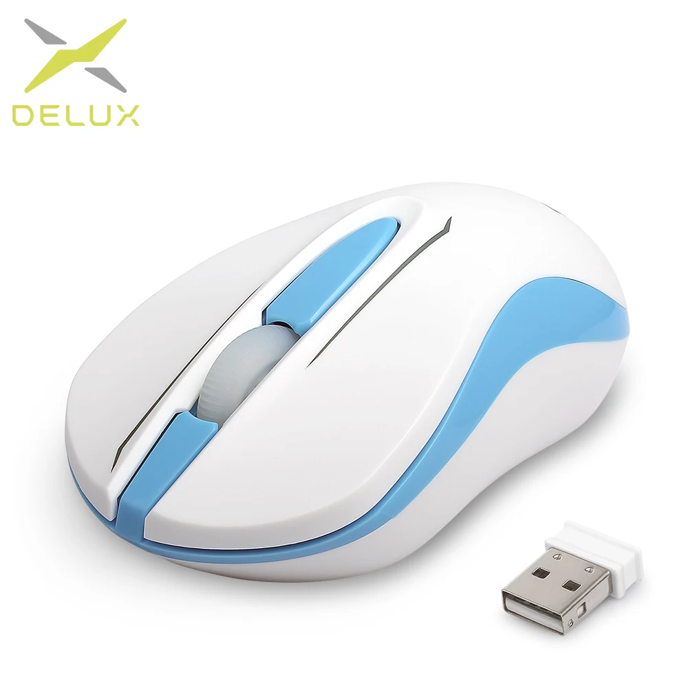 

Delux M137GX 2.4Ghz Wireless Office Mini Mouse 1000 DPI Ergonomic Office Optical Mice for Windows XP Vista PC Laptop gift