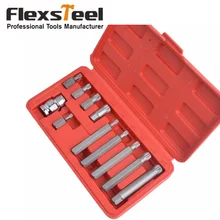 CR-V, 11 шт., набор сверл с 12 точками, отвертка, набор сверл, включая 10 шт., сверла с сплайном и 1 шт., адаптер с 1/2 дюймовым приводом