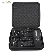 Outlife JY-19-SW Wi-fi Digital Fishing Alarm Set Four Chew Alarms With LCD Display Indicator 1 Receiver Four Fish Swingers With Zip