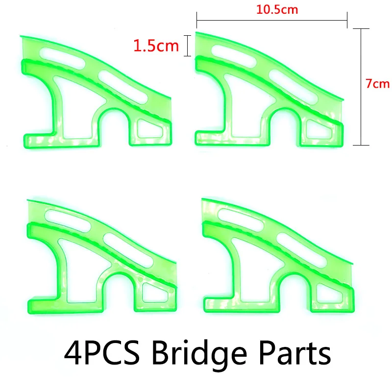 Железнодорожная волшебный светящийся гибкие трек автомобиль игрушки детей гонки изгиб рельсового пути привели Электронная вспышка света автомобиля DIY игрушки детям подарок - Цвет: Bridge set