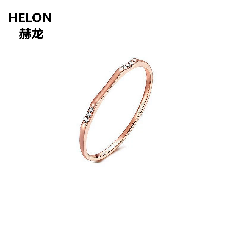 

Solid 14k Rose Gold Natural Diamonds Women Engagement Ring Wedding Band Fine Jewelry
