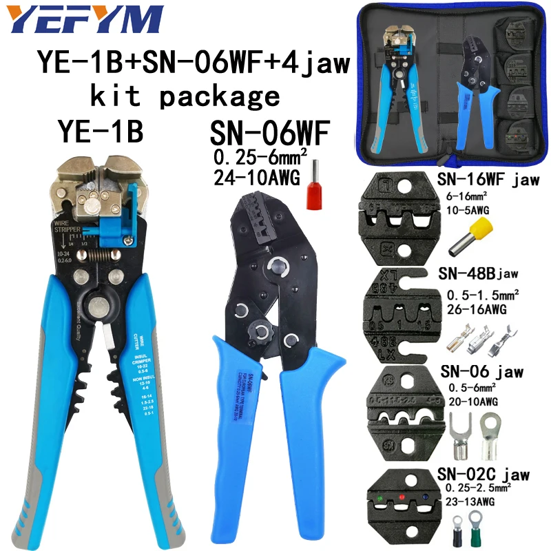 SN-06WF crimping pliers cutting stripper SN-16WF/06/48B/02C jaw tube terminal box kit Combination clamp tools | Инструменты