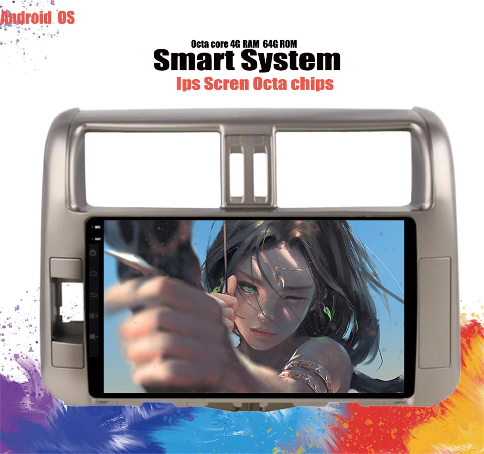 Excellent 8 Core Android 9.1 Car DVD Multimedia Player For Toyota Land Cruiser Prado 120 2011 2012 2013 Navigation GPS Radio Tape Recorder 2