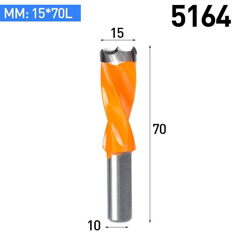HUHAO 1 шт. обновление Dia. 10 мм-15 мм деревообрабатывающее сверло 70 мм Общая длина твердосплавное дерево 10 мм хвостовик коронка ряд сверлильная головка отверстие для изготовления - Цвет: 5164L