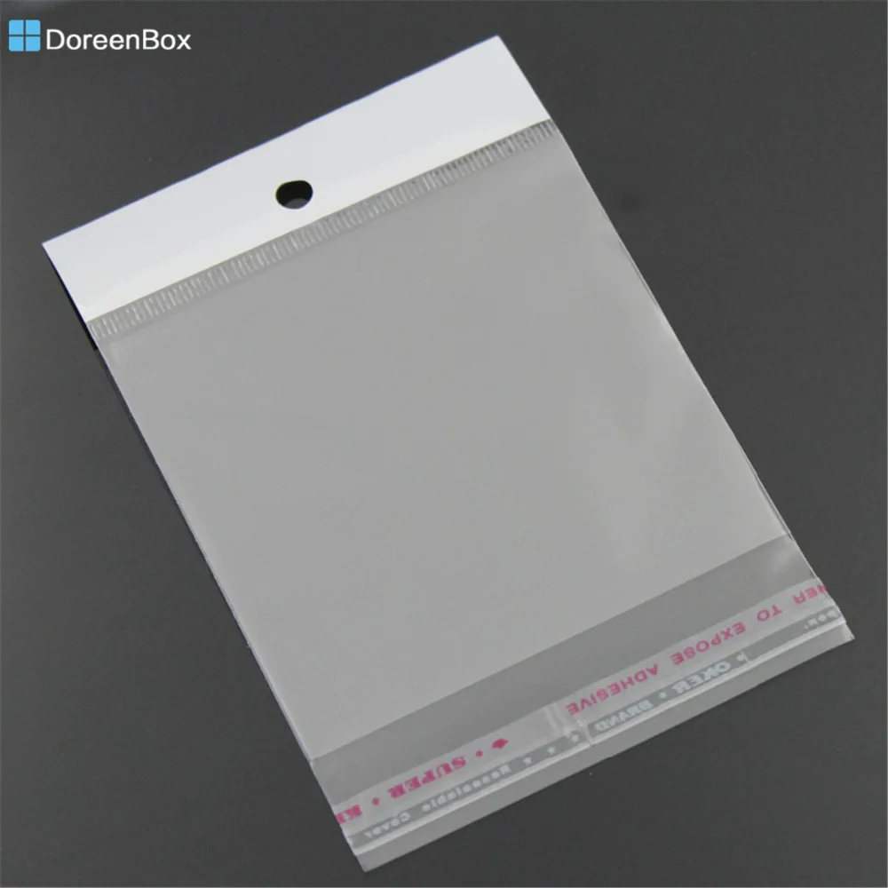 

Doreen Box hot- Plastic Bags Clear Self Adhesive Seal 11x7cm,100PCs (B23165)