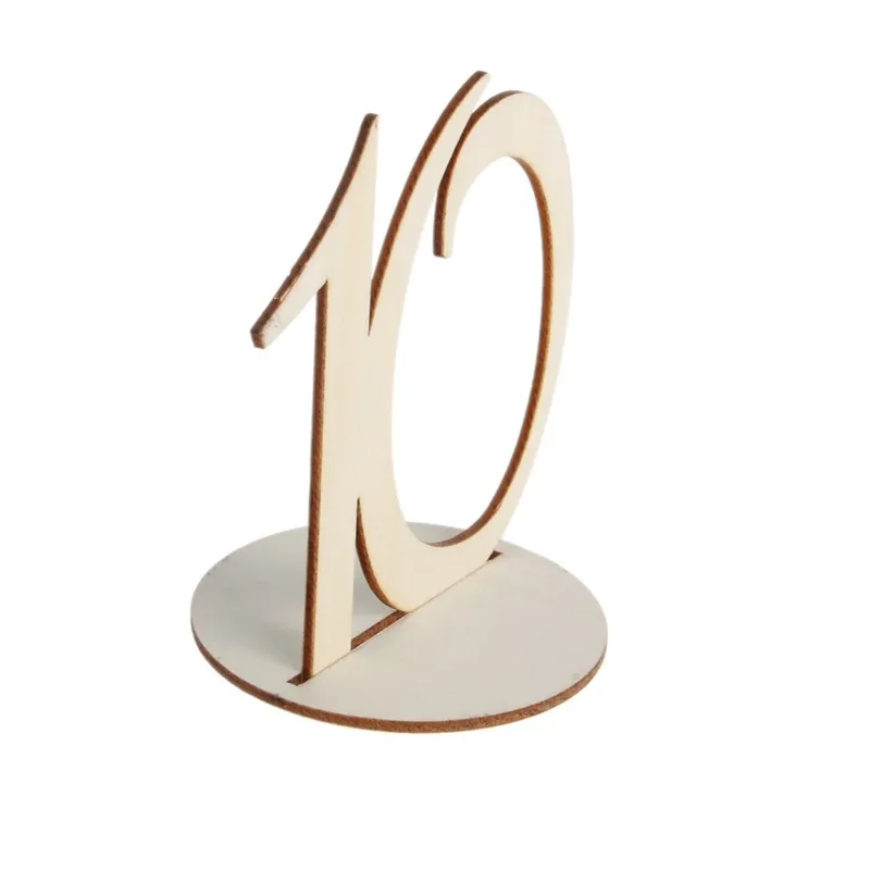 1-10 деревянный стол Набор цифр с базой День рождения Свадебная вечеринка Декор подарки