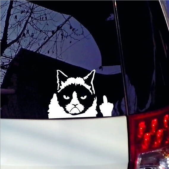 New 11 16cm 2017 Car Stickers Grumpy Cat Angry Cat Fashion Cars Motorcycle Decal Styling font