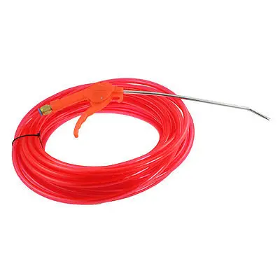 

25M 82 Ft Clear Red Polyurethane Tube 6.5mm x 10mm w Air Blow Gun