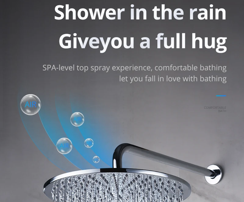 Thermostatic Dual Shower System 10inch brass Shower set (11)