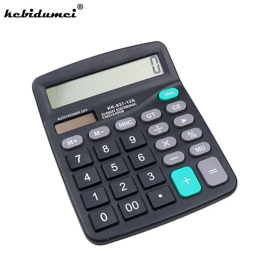 Battery Solar 2 in 1 Powered 12 Digit Portable Calculator Office