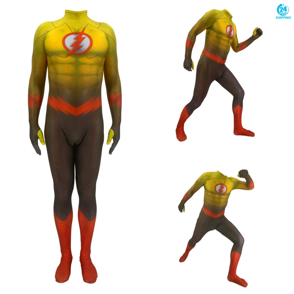 Impressão 3d adulto crianças anime o flash cosplay traje zentai bodysuit terno macacões masculino traje