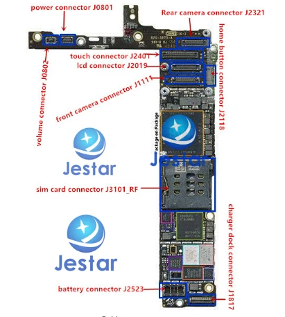 10Pcs/lot J0802 Volume FPC connector for iPhone 6 4.7