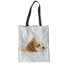 Лидер продаж Американский спаниель собака Lover для женщин сумки для покупок Tote плеча универсальный мешок летние пляжные обувь девоче