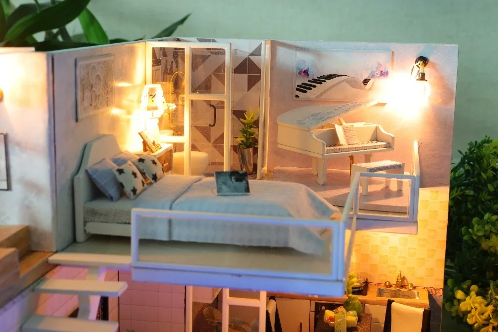 Ручной работы Miniaturas деревянные Diy Кукольный дом миниатюрная кукольная мебель ручной работы модели наборы головоломки игрушки для детей подарок