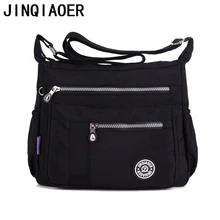 JINQIAOER Women Messenger Bag Nylon Ladies Tote Shoulder Bag Handbag Solid Waterproof tassen Satchels Designer Crossbody Bags