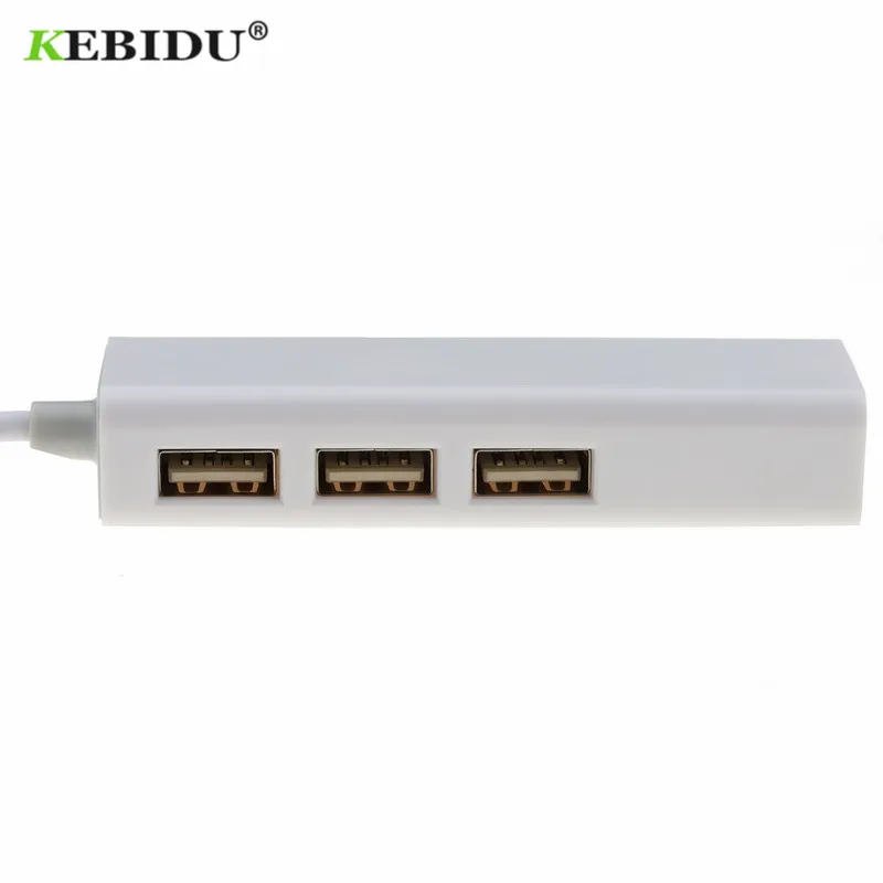 Kebidu USB 2 1 Type C Ethernet адаптер к RJ45 Lan сетевая карта 3 порта для Macbook ThinkPad Samsung Ноутбук