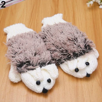 

Bluelans Woman Erinaceus Hedgehog Winter Warm Outdoor Gloves Cartoon Cotton Plush Gloves 5 Colors