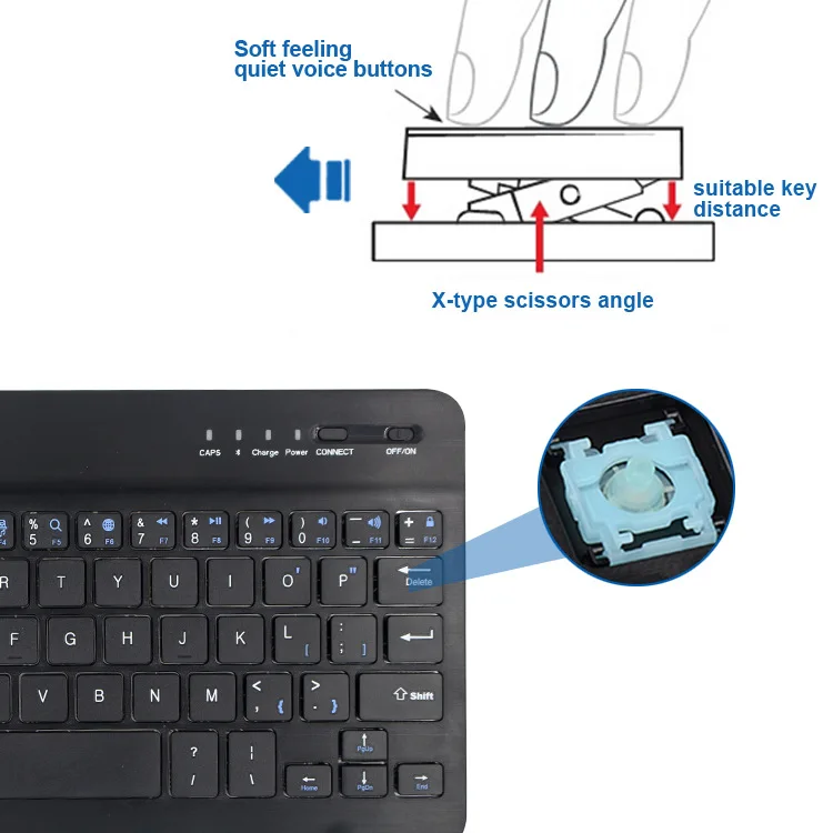 KuWfi ультра тонкий беспроводной Keyboad Bluetooth 3,0 Мини клавиатура для Ipad Android смартфон Windows ноутбук планшет