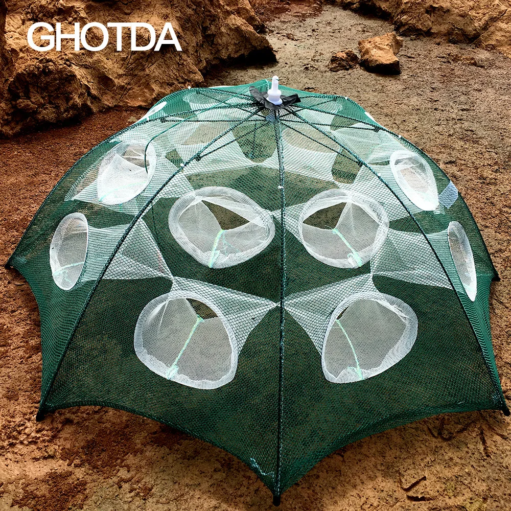 

2018 NEW 4-20 Hole net fishing trap network fish Folded Portable Hexagon4/ 6/8/10/12/16/20 Hole Automatic Fishing Net Fish Mesh