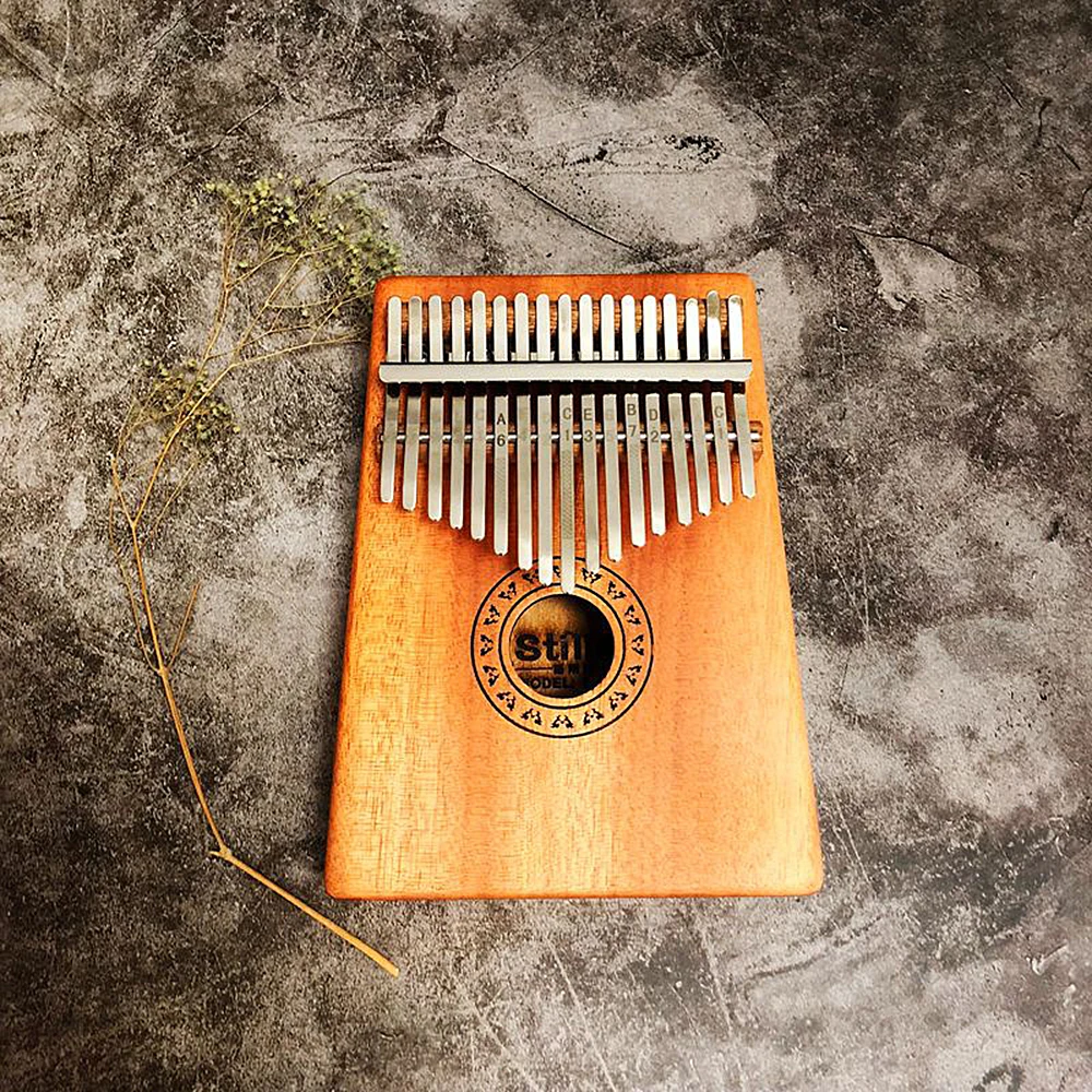 17 клавиш калимба Mbira «пианино для больших пальцев» традиционный музыкальный инструмент сочетаться с молоточек для настройки шкала наклейка - Цвет: bat