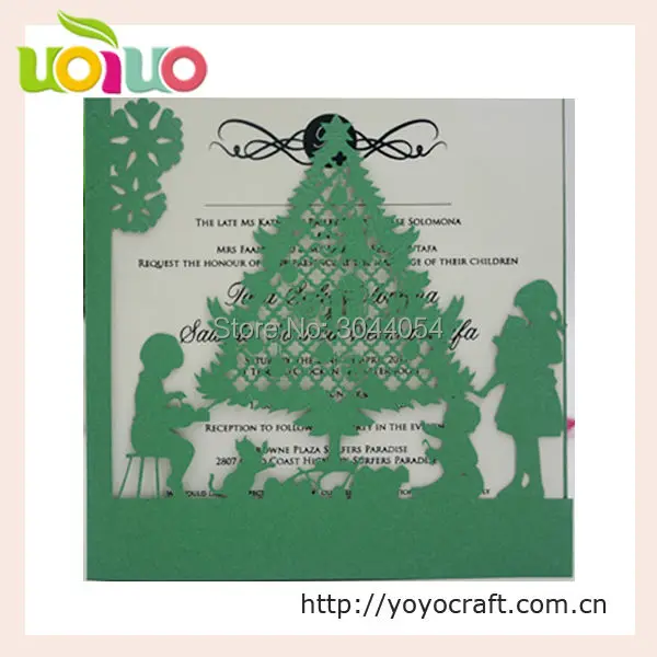 christmas decoration unique laser cut christmas tree invitation card