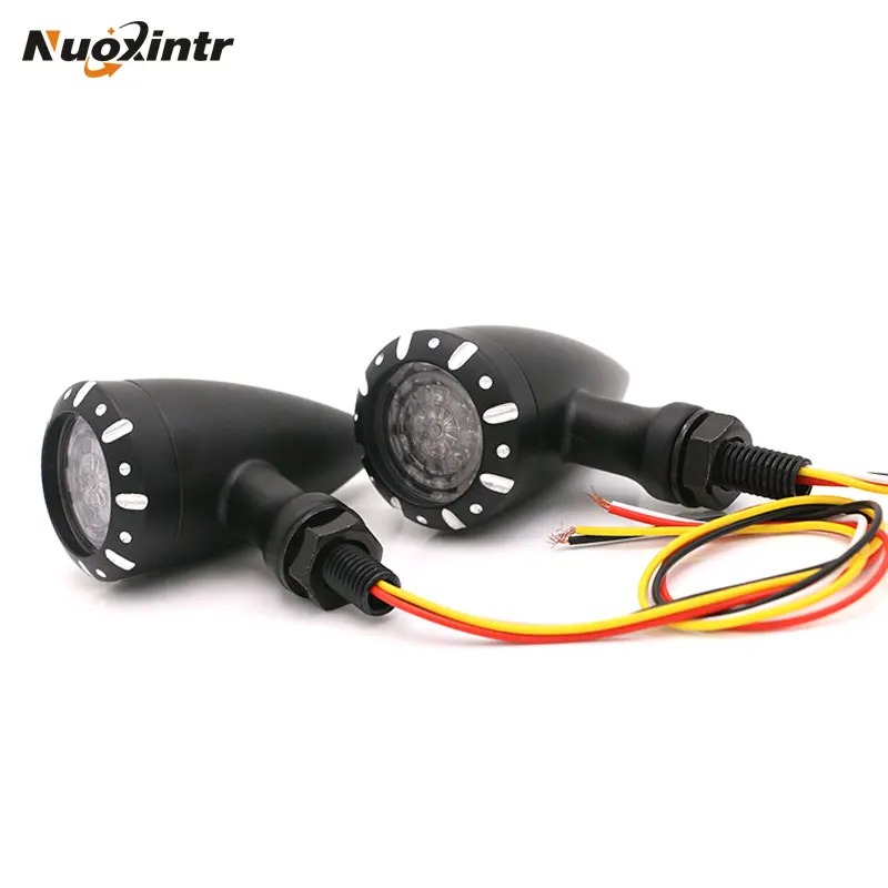 Nuoxintr 2pcs LED Motorcycle Turn Signal Lights Flashing Motorbike