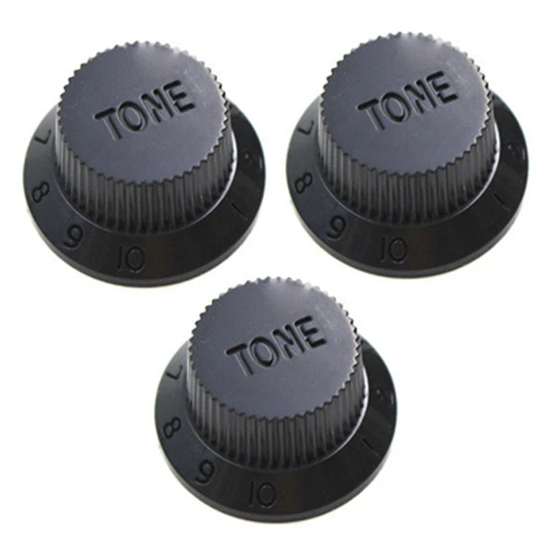Black 1 Volume&2 Tone Electric Guitar Control Knobs For Strat Guitarin