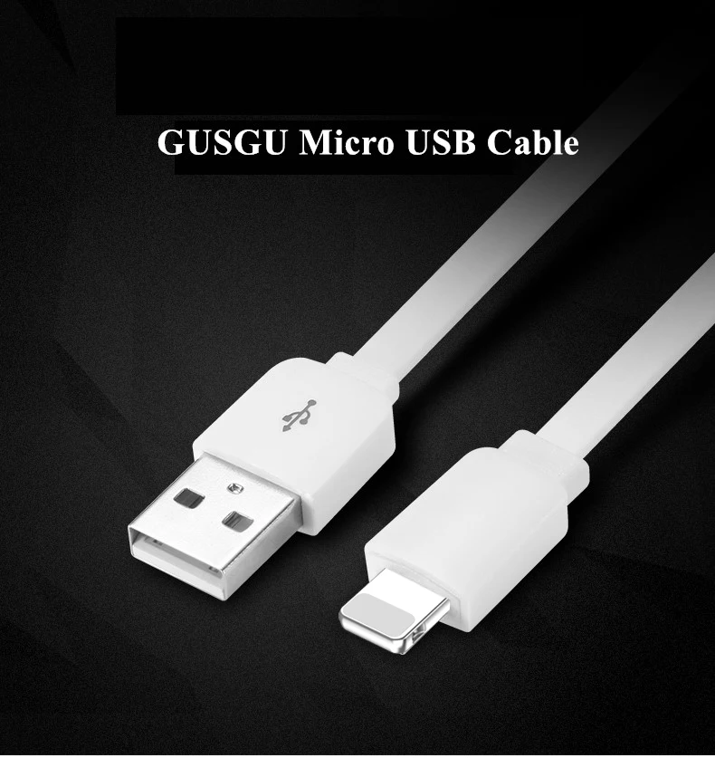 GUSGU USB кабель для iPhone, Micro usb кабель type c для синхронизации данных плоский 2A Быстрая зарядка кабели для мобильных телефонов usb Microusb usb C