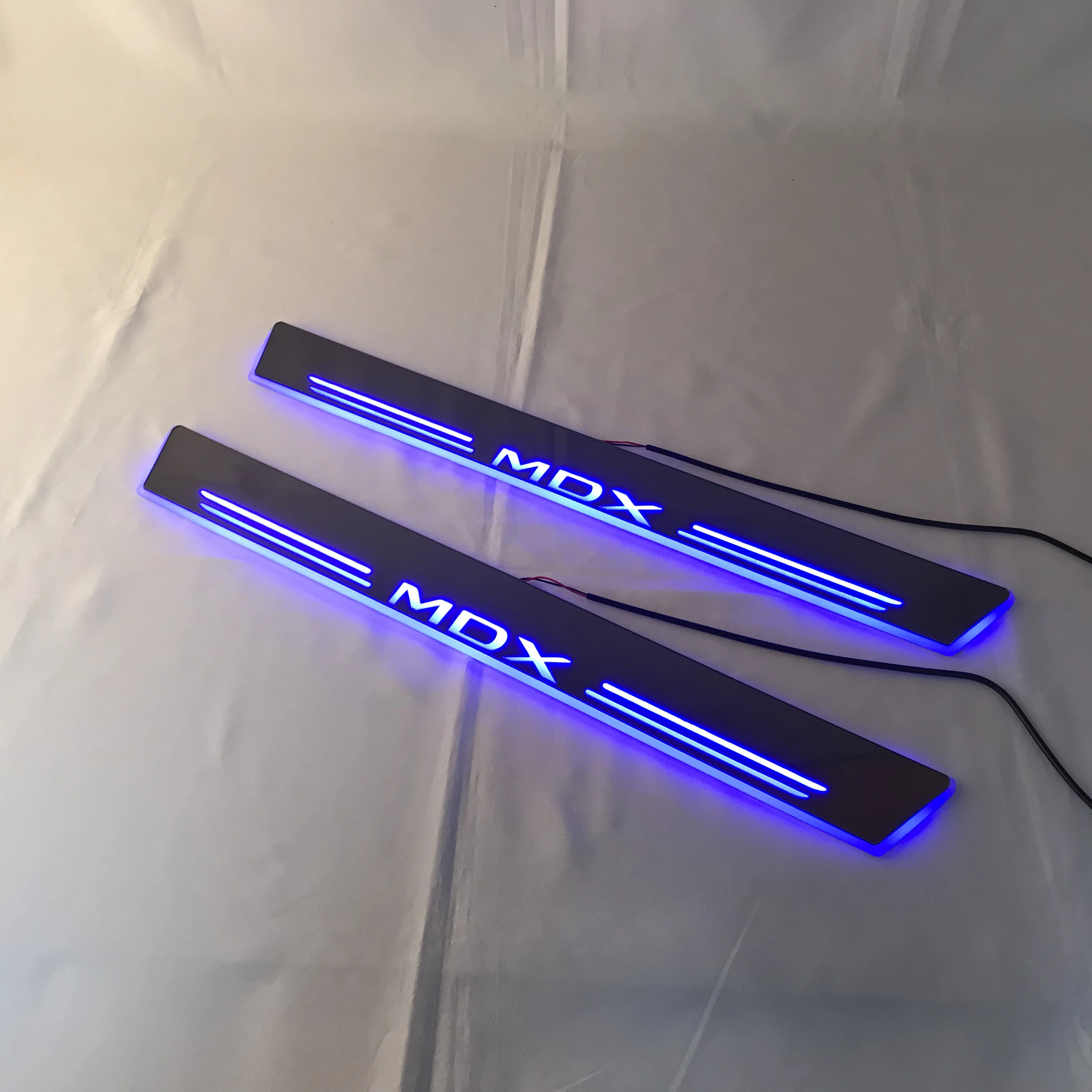  RQXR led moving door scuff for Acura mdx dynamic door sill plate flat lining overlay Flow/still lig - 33024022599