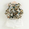 Newborn Baby Girl Fashion Sleeveless Whirte T-Shirt Short 2Pcs Suits