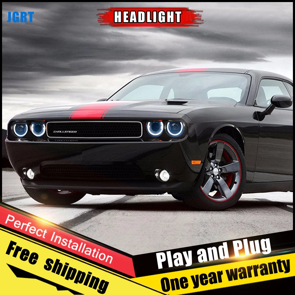 2 шт. автомобиль Стиль светодиодный фары для Dodge challenger 2008 2014 налобный фонарь DRL