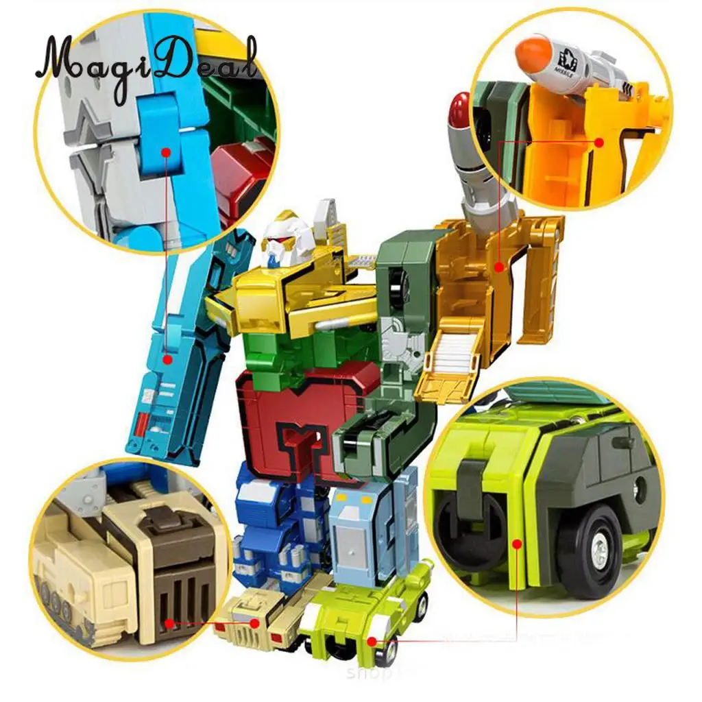 MagiDeal 1Set Numbers Armour Team Transform Robot Toy for Kid Role Play Display Toy Math Teaching Prop Boys Great Gift Present