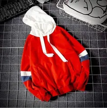 Mr.nut men and women hip hop stitching retro long-sleeved hoodie fashion casual trend hoodie men large size casual long sleeved hoodie