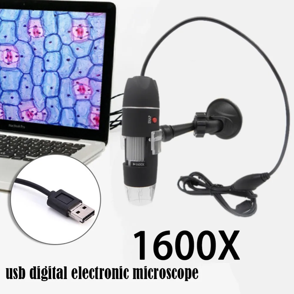 Niiyen Microscopio USB Microscopio 200X 8-LED Endoscopio 720P Cámara Lupa USB/Micro USB para computadora/teléfono Celular Cámara 720p Microscopio electrónico de 200 aumentos 