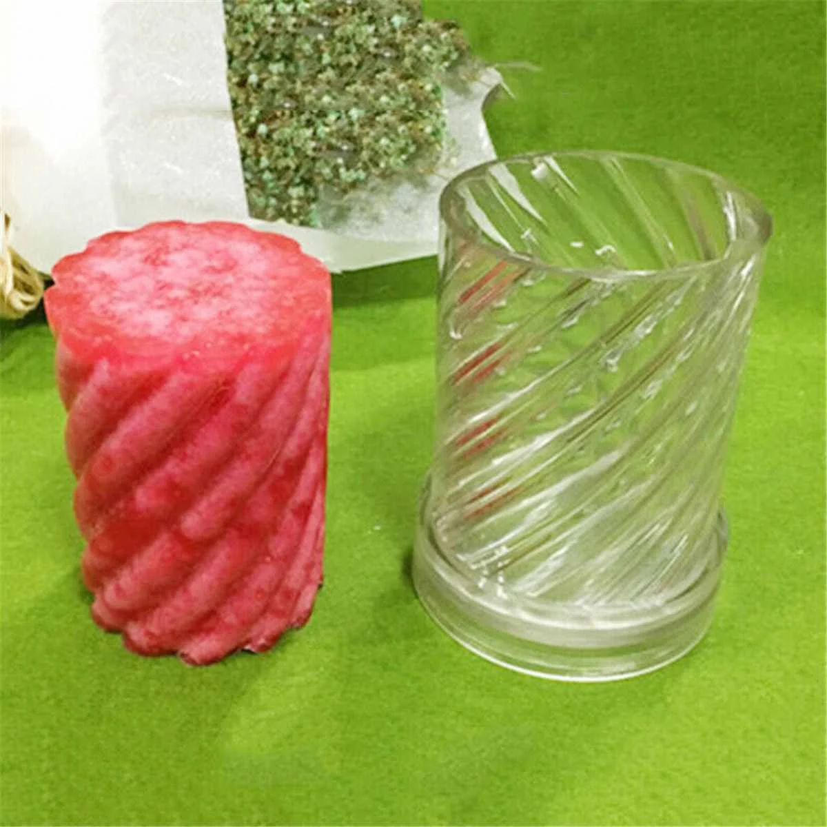 Plastic Spiral Shape Candle Mold Soap Mold Tool For Candle Making DIY Craft Scented Candles LED Candle Holder