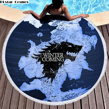 

Game of Thrones Blanket Women Bath Towel for Beach Thick Round 3d print Fabric Quick Compressed Towel new style-2