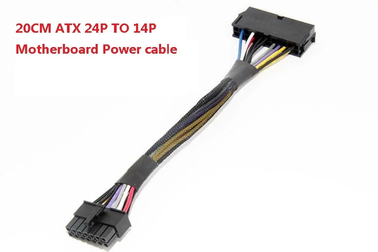 100 قطع 20 سنتيمتر pc atx 24pin إلى 14Pin امدادات الطاقة الكابل الحبل 24 وعاء 14 وعاء 18awg سلك لينوفو IBM Q77 Q75 a75 b75 اللوحة