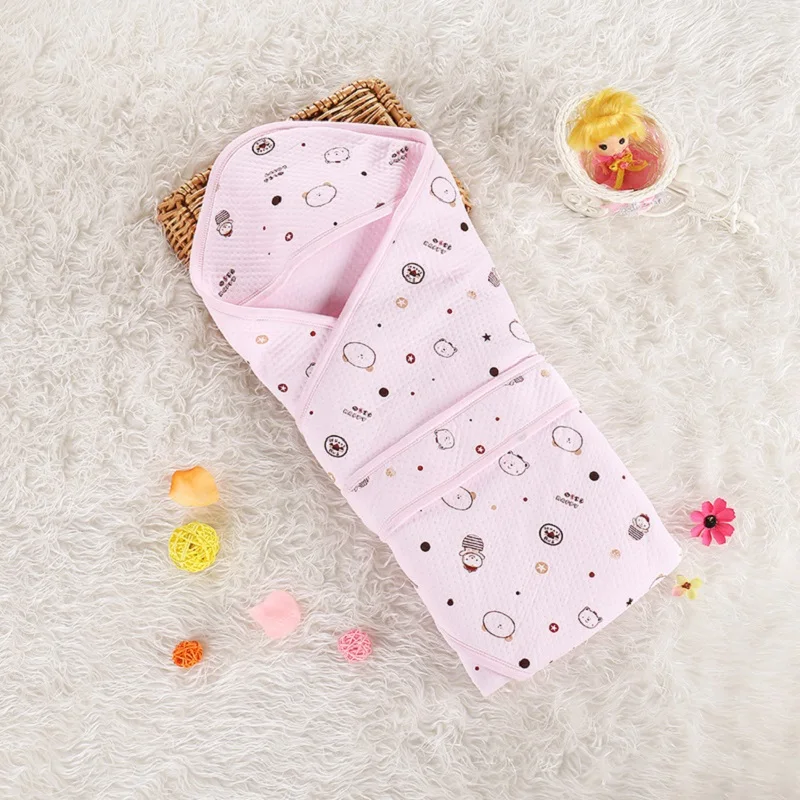 Newborn baby receiving blanket pure cotton green pink blue yellow soft infant bedding swaddle