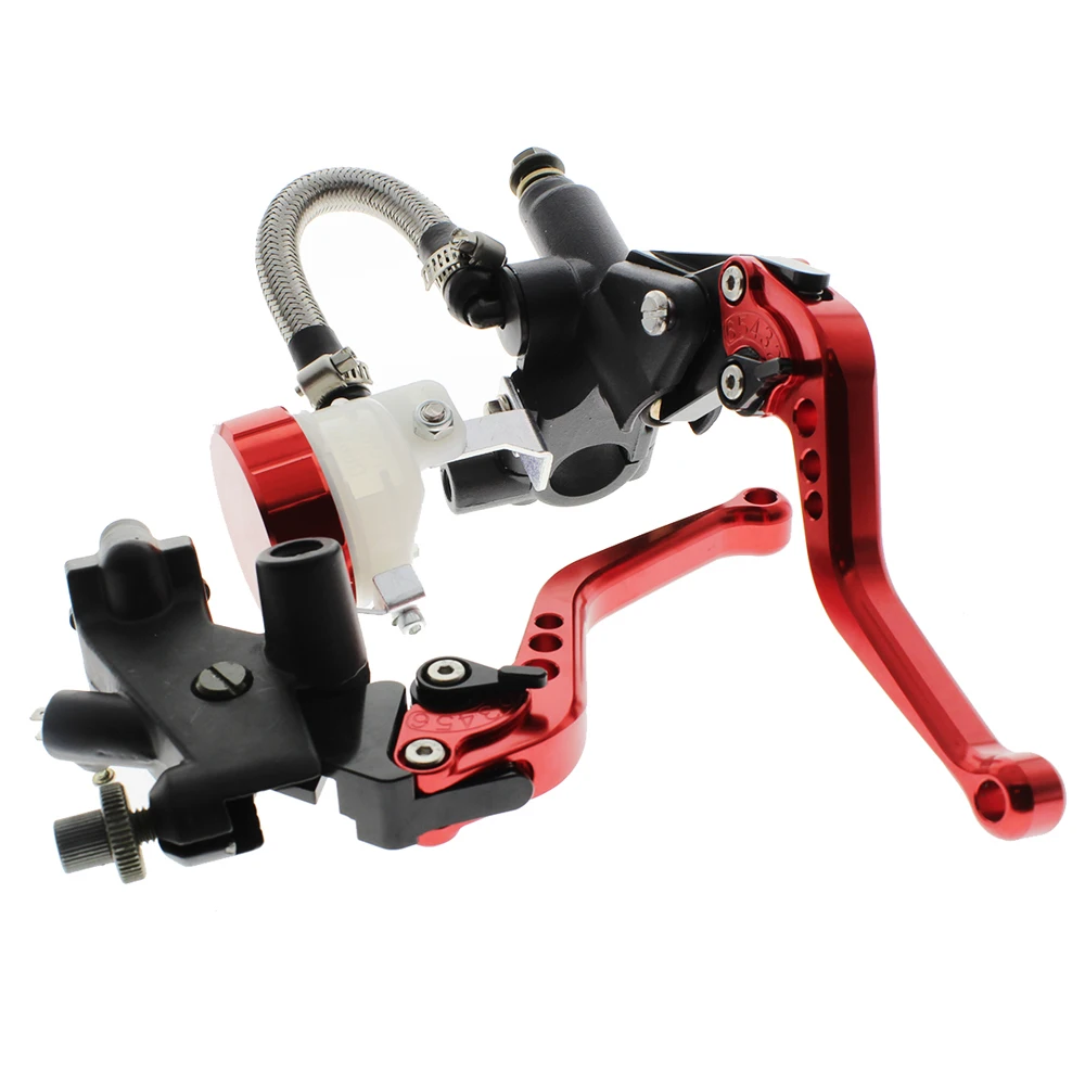 Fx Cnc 7/8" Clutch Brake Levers Master Cylinder Reservoir Set 8 Colors