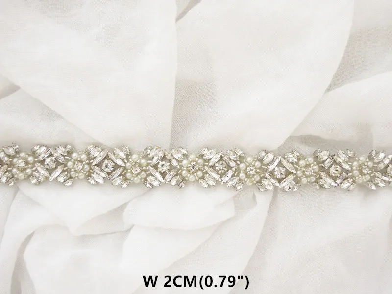10 Yards) Wholesale wedding dress bridal beaded crystal applique pearl trim iron on for wedding dress WDD1003