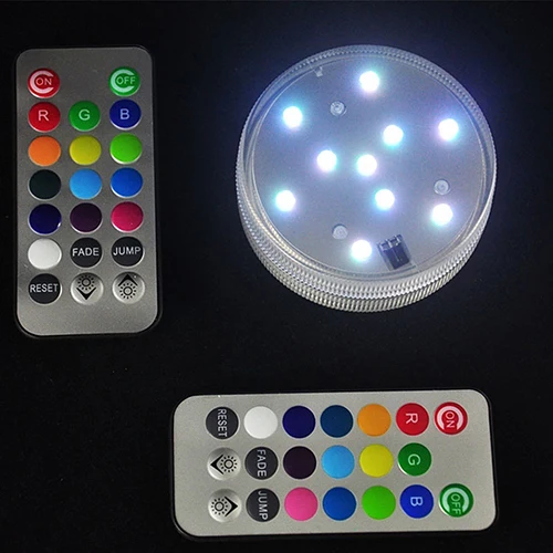 

Waterproof 10 LED Submersible Remote Control Light for Vase Wedding Fish Tank