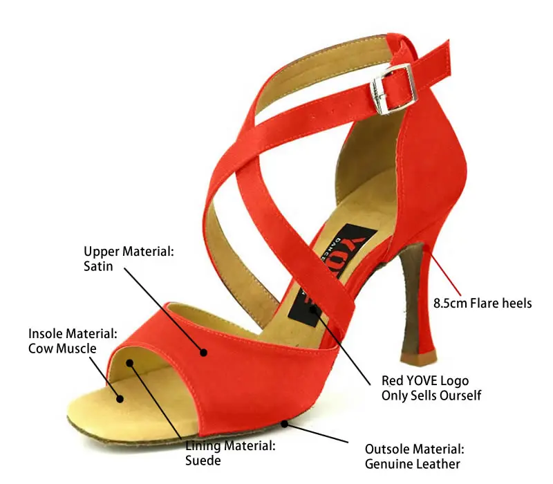 YOVE стиль w136-32 обувь для танцев Bachata/Salsa крытый и открытый Женская танцевальная обувь