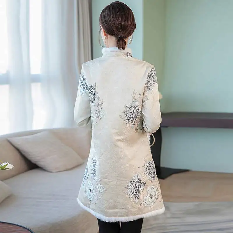 Женское платье Осень зима новинка ретро китайский стиль Cheongsam 2020 модное новое с