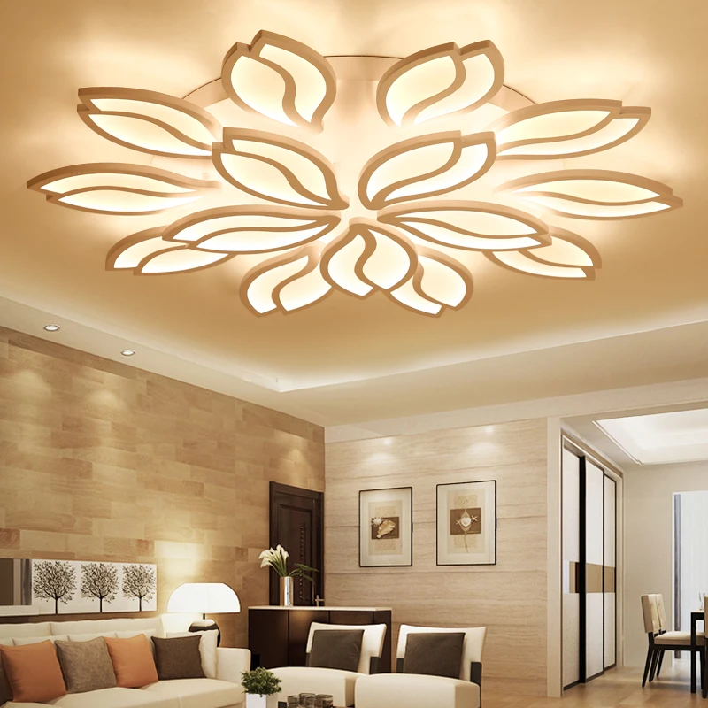 

Modern Acrylic LED Chandeliers Ceiling For Living Room Bedroom Dining Room Black/White Color Home Deco LED Chandelier Lights